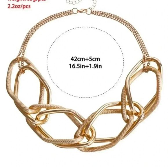 Geometric Chain Statement Piece Necklace - Picture 4 of 4